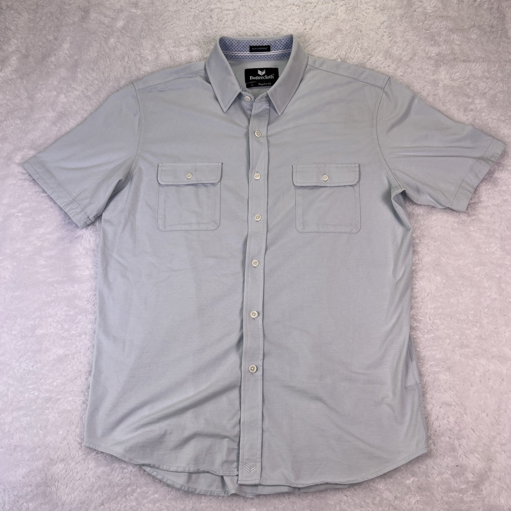 Buttercloth Men's Casual Light Gray Button Down Shirt